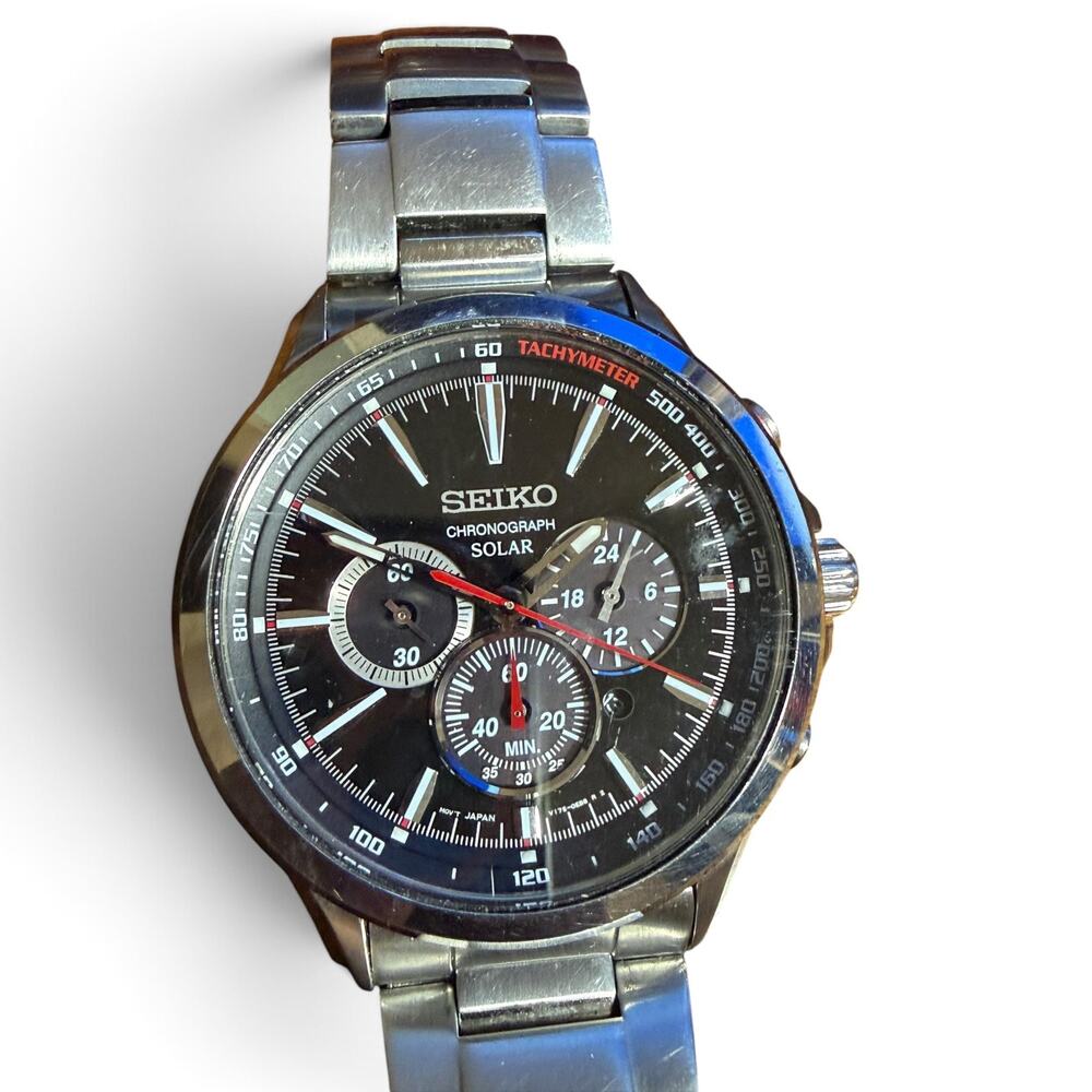 Seiko V175-0dm0 Solar Powered Wristwatch - Pre-Owned … - Gem